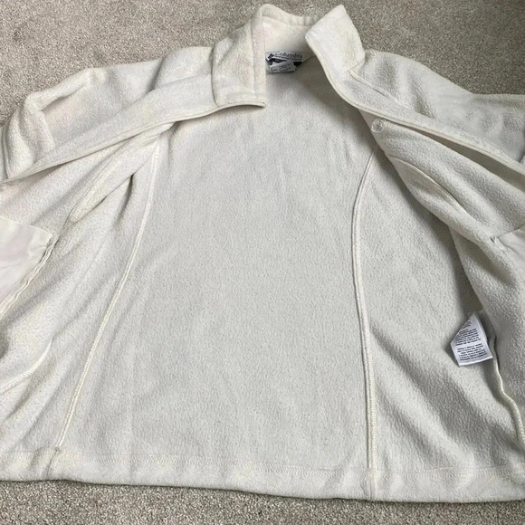 Columbia Sportswear Fleece Full Zip Up Jacket White Plush Pearl Size L - Picture 12 of 14